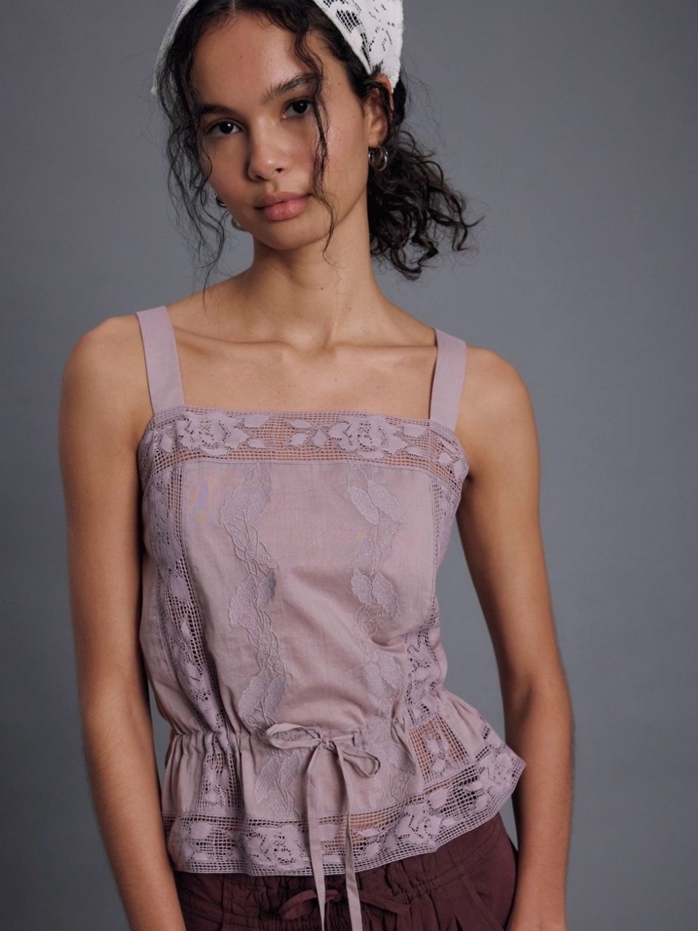 NWT Free People Wildflower Cross-Stitch Top 107848459 Dove size Small